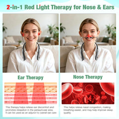 AFFLAT neck-wearable red light device designed for hands-free use.