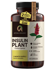 Afiyah Organic Costus Igneus capsules bottle shows convenient, easy-to-swallow capsules for daily use.