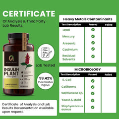 Afiyah Organic Costus Igneus capsules label shows USA-made quality