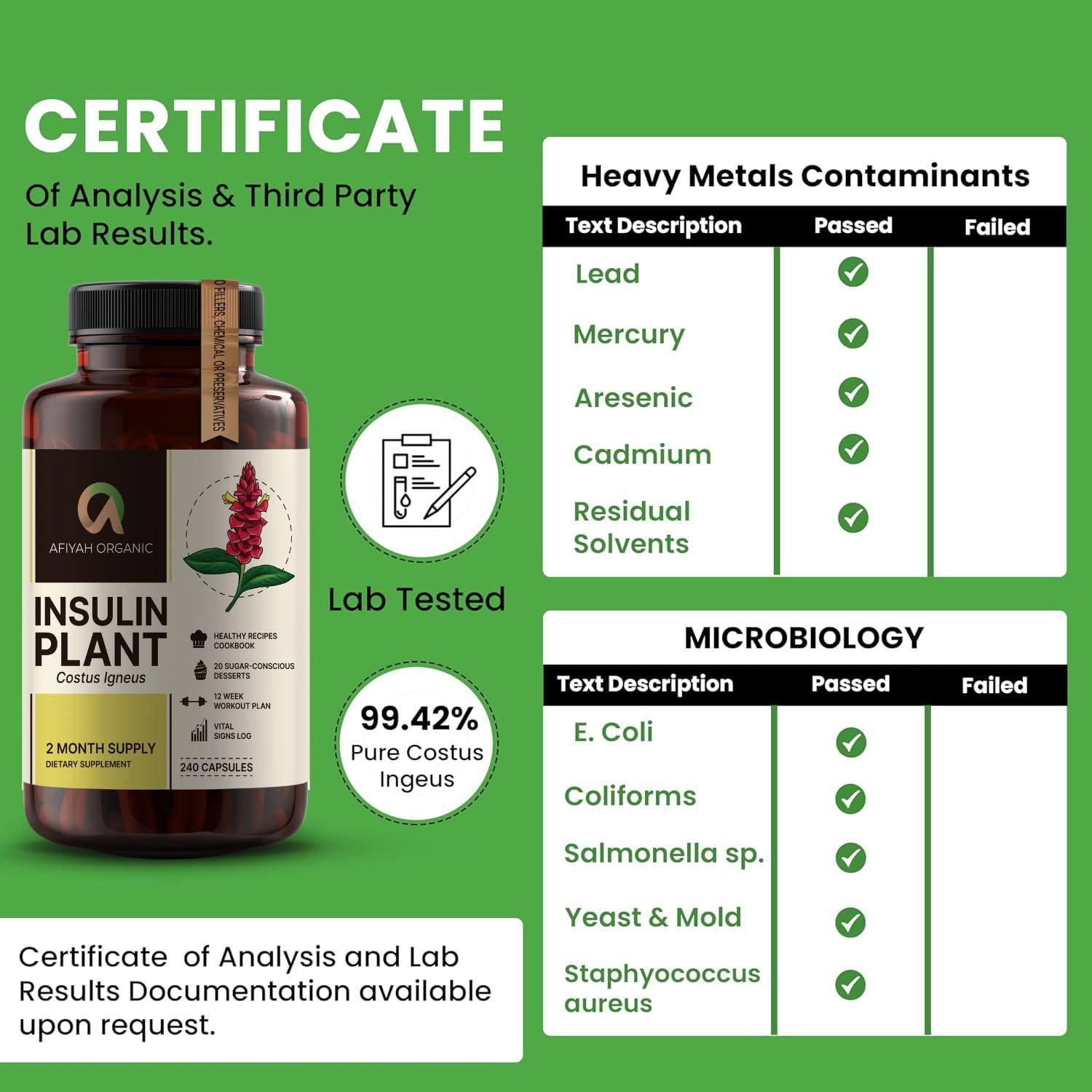 Afiyah Organic Costus Igneus capsules pour captures quick, mess-free serving during busy mornings.