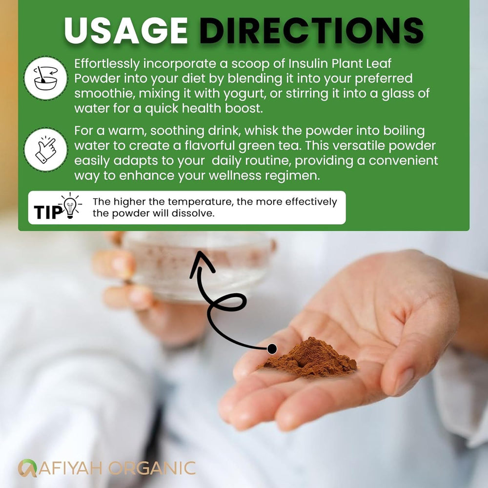 Afiyah Organic Costus Igneus powder blends into water for a subtle, neutral flavor