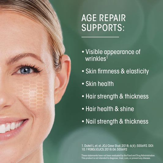 AFT Age Repair liposachets sachet pour demonstrating easy daily use and fast absorption.