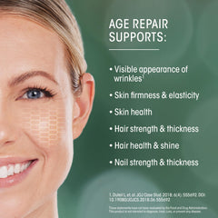AFT Age Repair liposachets sachet pour demonstrating easy daily use and fast absorption.