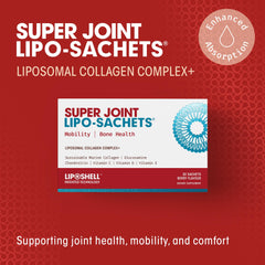 AFT Pharmaceuticals Super Joint liposomal sachets close-up tear-open reveals vibrant liquid
