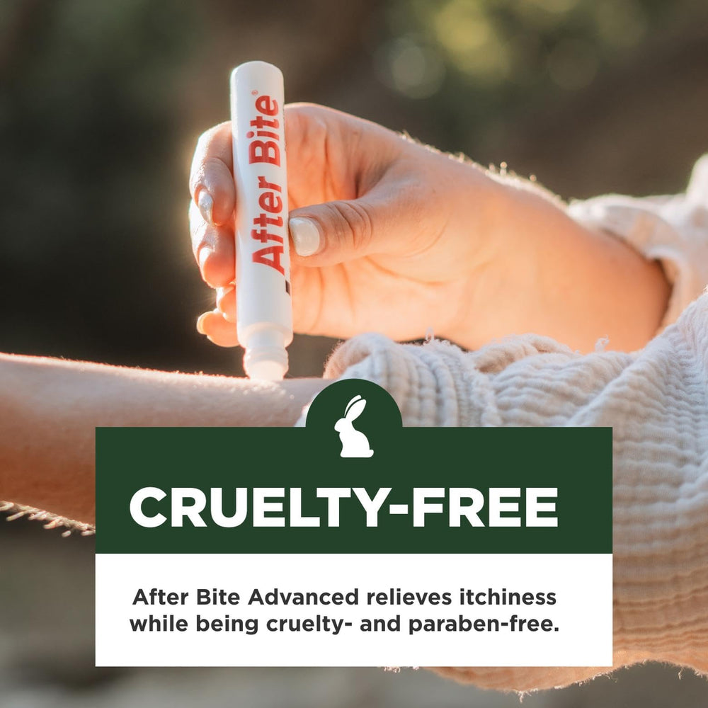 After Bite Advanced Formula used on mosquito bite for itch relief
