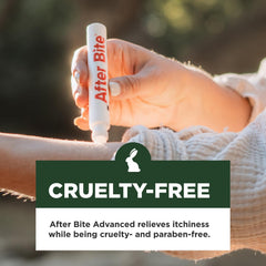 After Bite Advanced Formula used on mosquito bite for itch relief