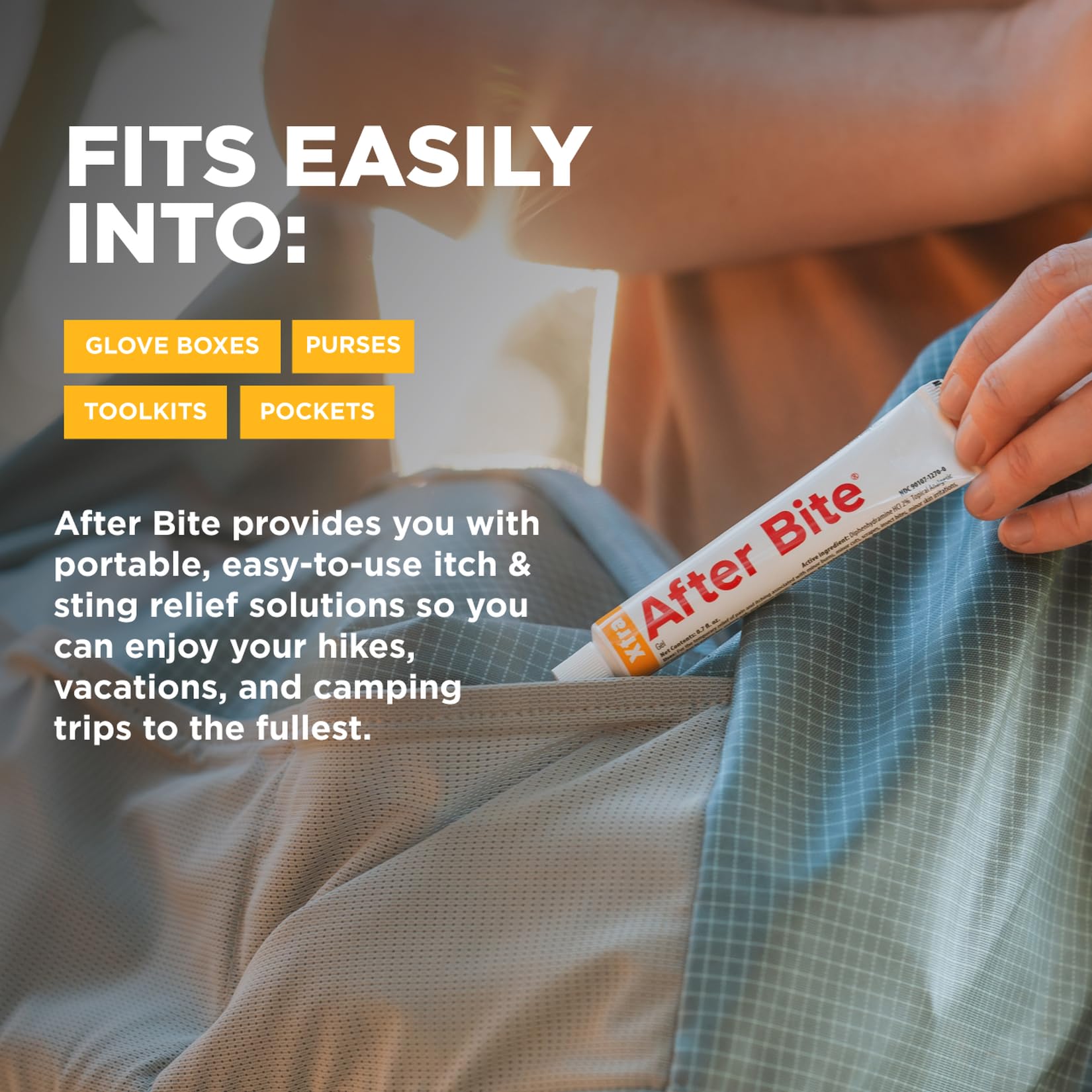 After Bite Xtra travel-size tube ready for emergencies and trips.