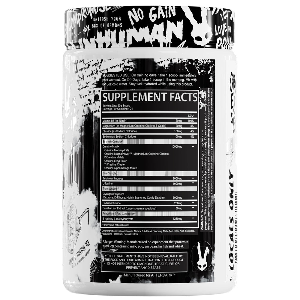 AFTERDARK Creation powder scoop showing precise dosing for daily use