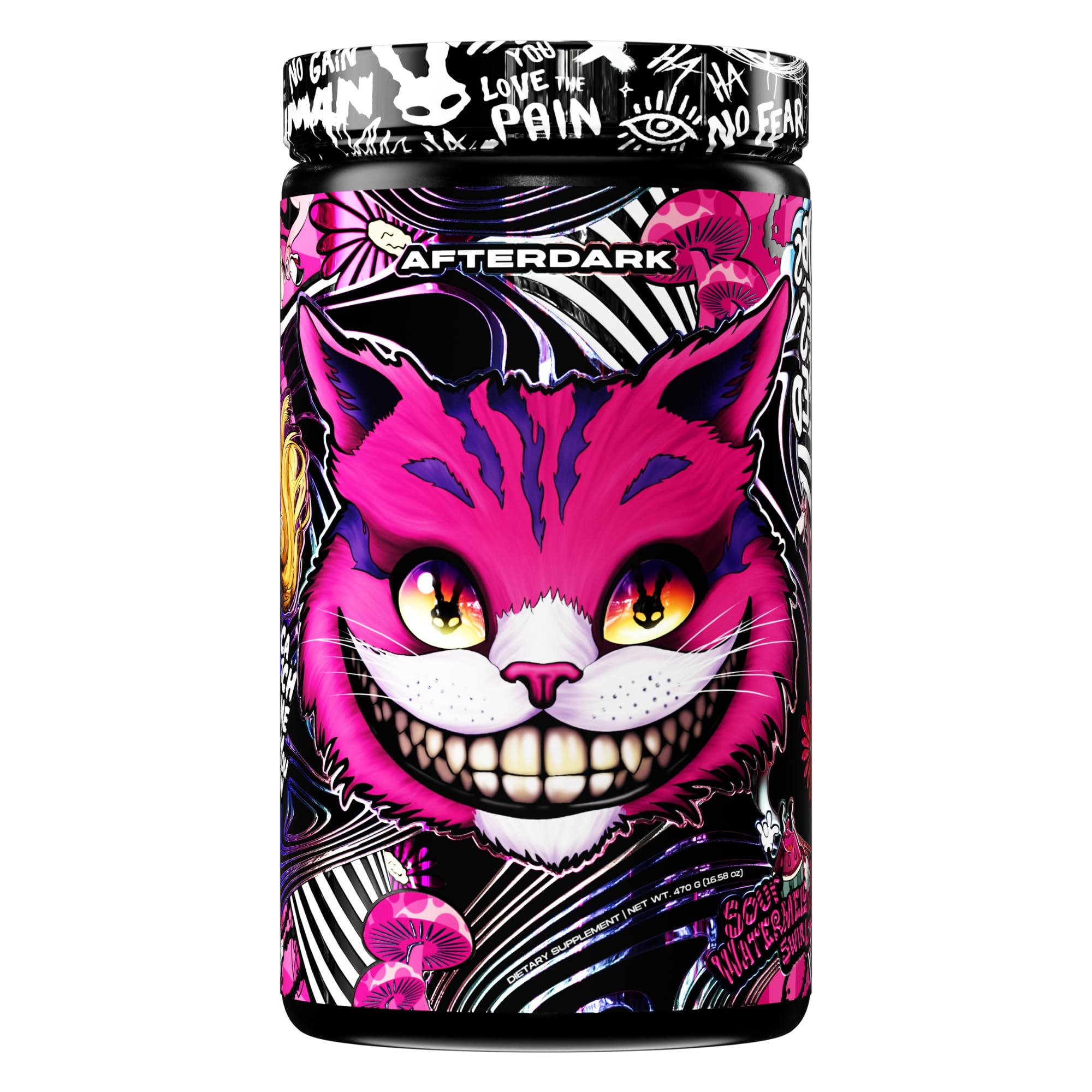 AFTERDARK INHUMAN Void bottle close-up highlighting vegan pre-workout energy.