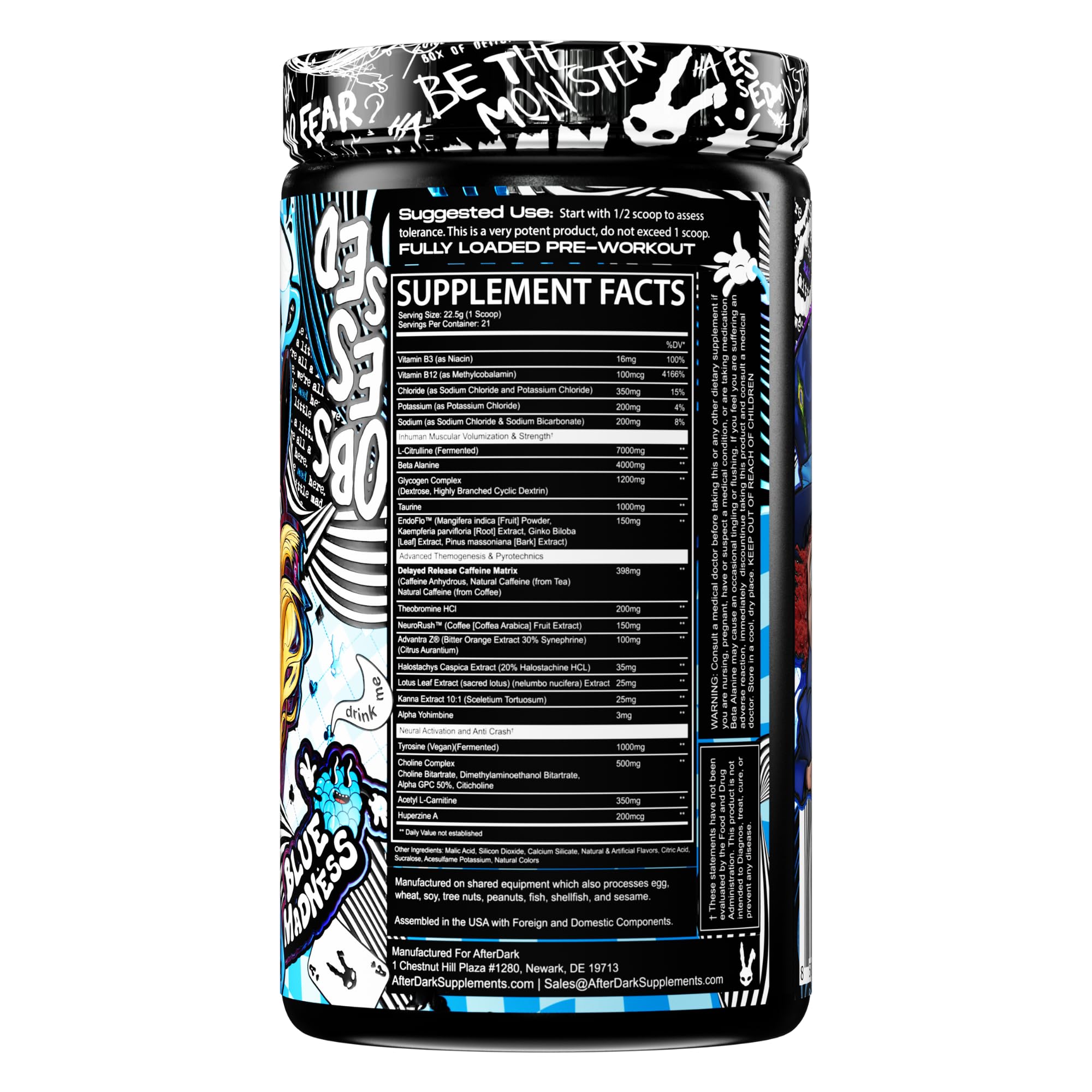 AFTERDARK INHUMAN Void scoop included for precise serving and a potent nootropic blend
