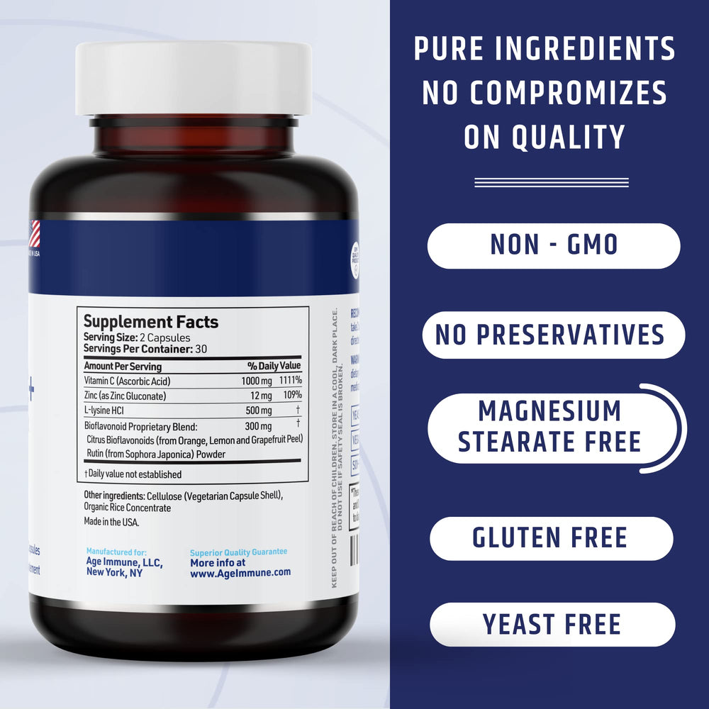 AgeImmune Bioflavonoids 300mg support absorption and antioxidant potential