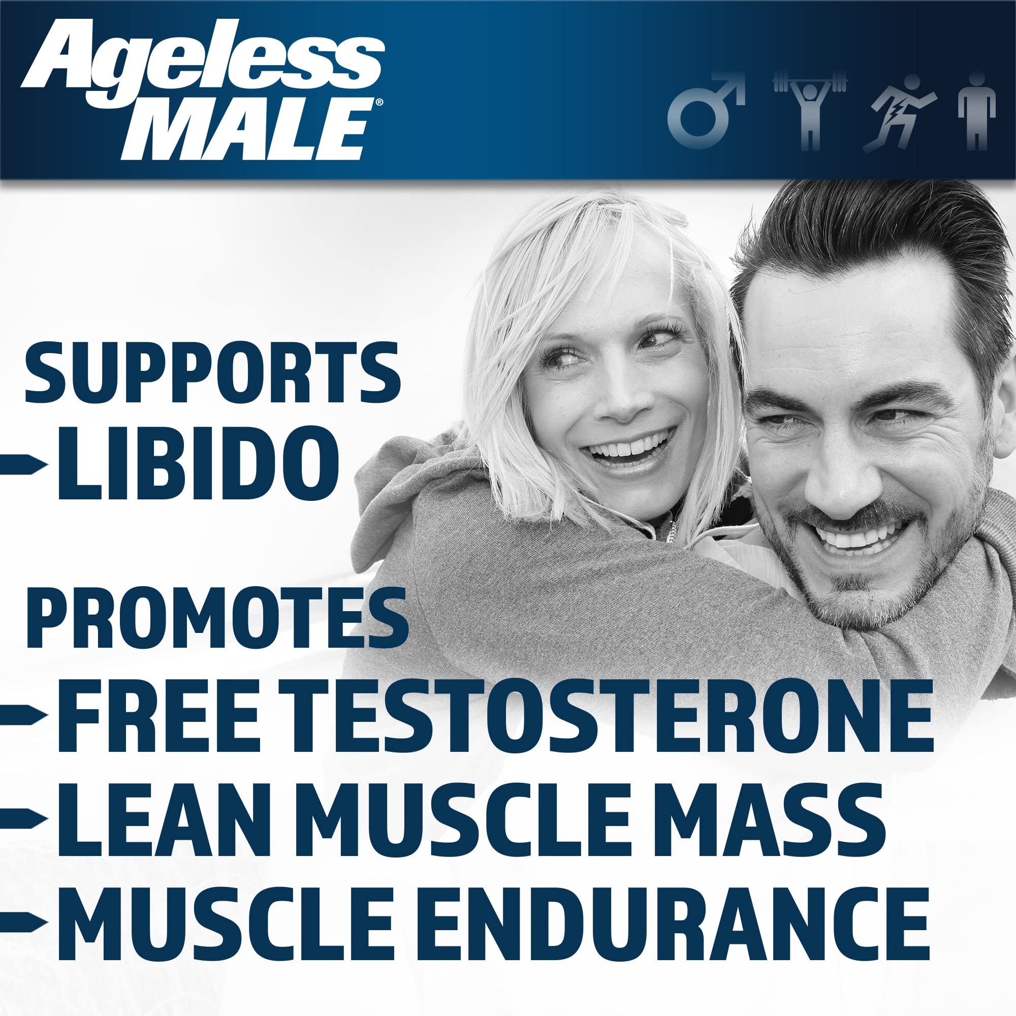 Ageless Male box label highlighting doctor-recommended wellness