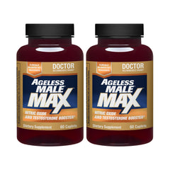 Ageless Male Max bottle front view highlights total testosterone support