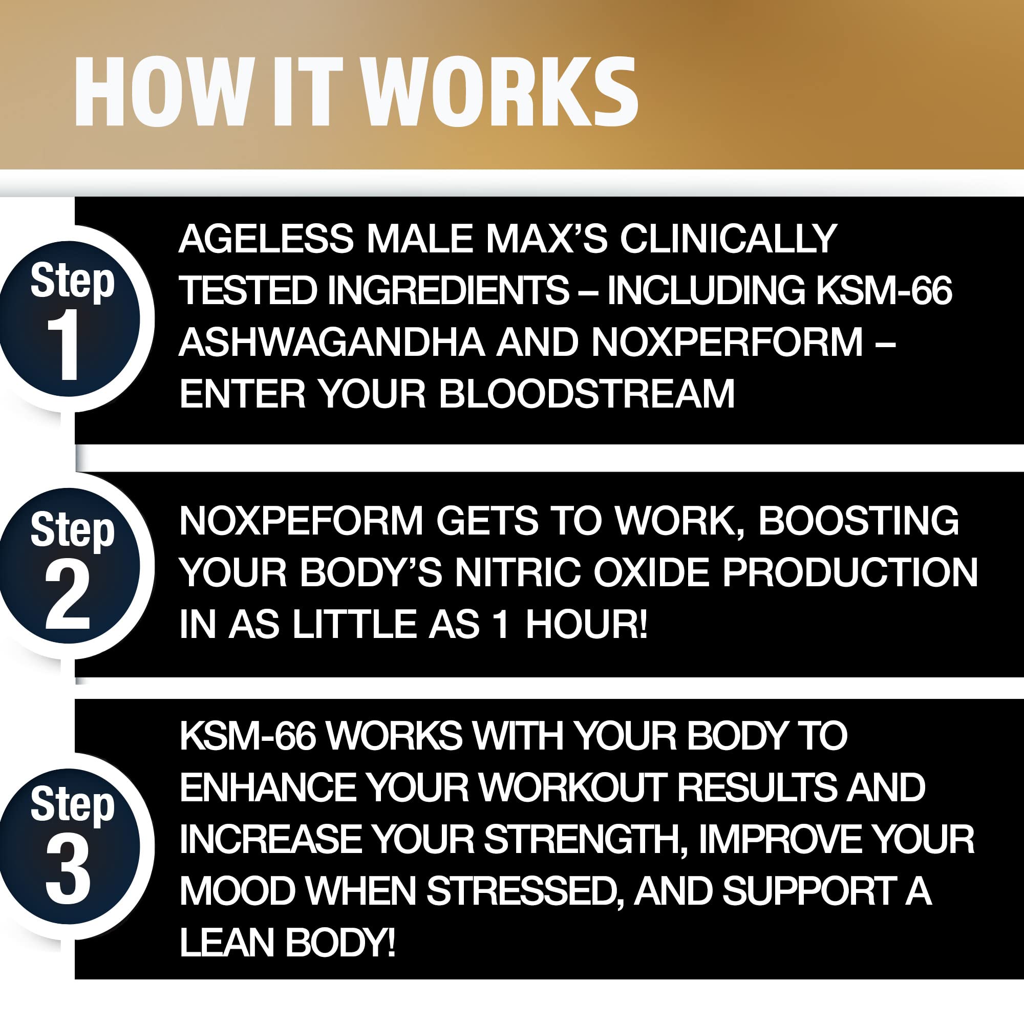 A handful of Ageless Male Max tablets for easy daily use and energy support.