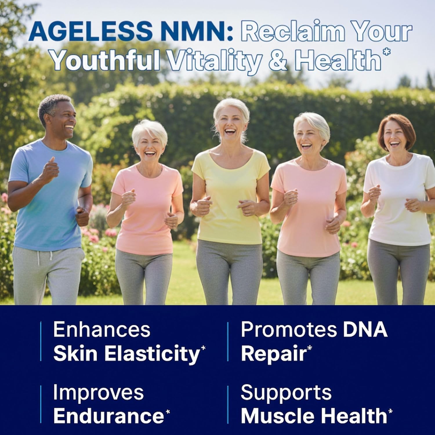 Ageless NMN label close-up highlights dosage and key features.
