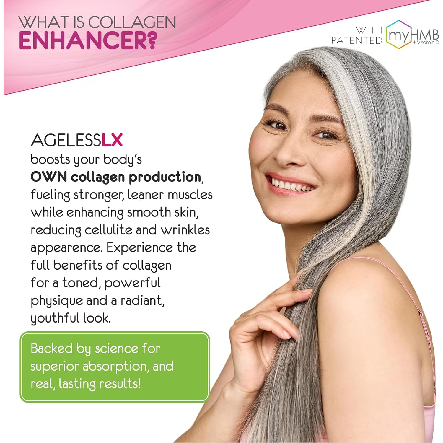 AgelessLX glowing-skin effect from the wild berry formula.