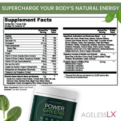 AgelessLX Power Greens mixed in water promoting convenient daily nutrition
