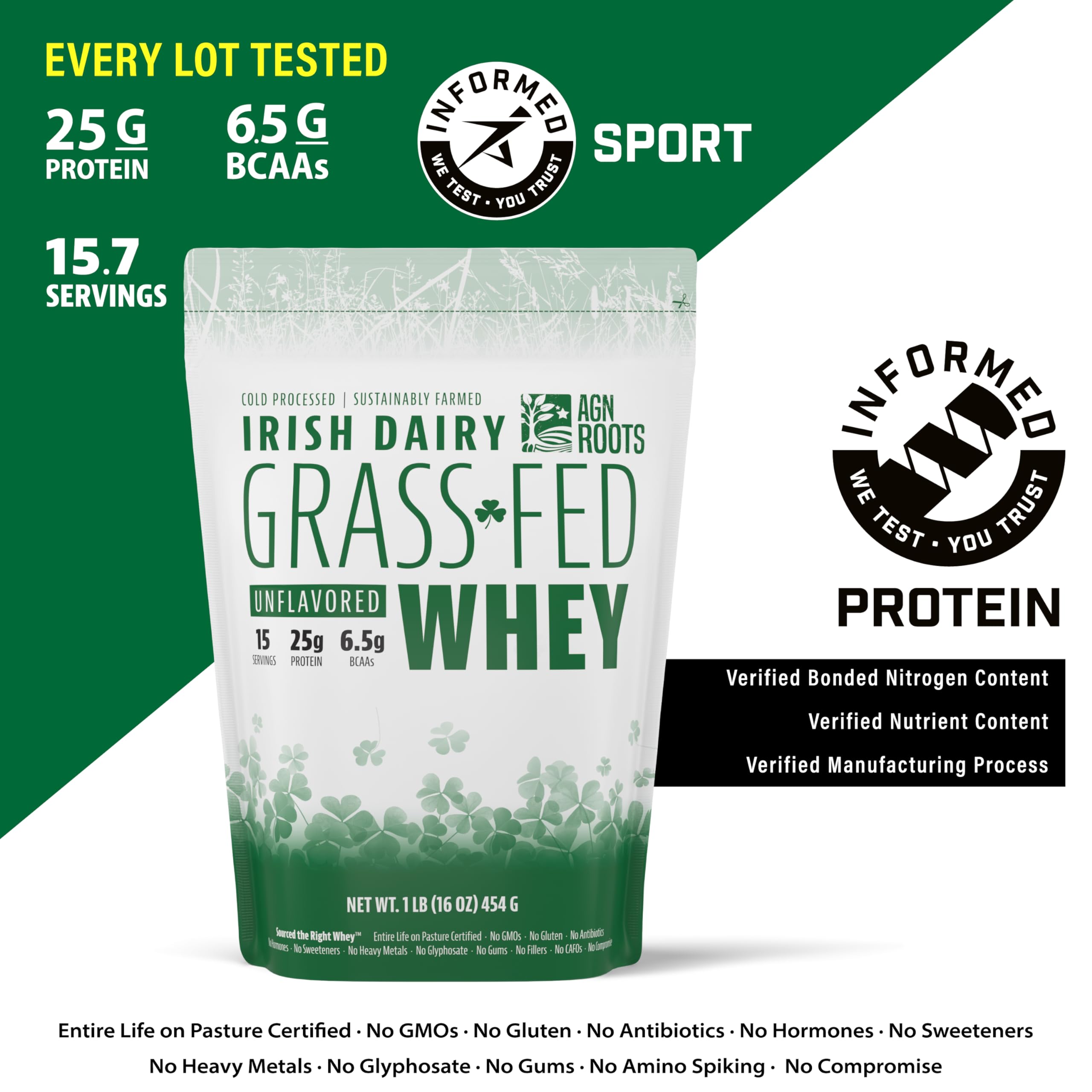 AGN Roots whey benefits visual, higher natural BCAAs per serving for workouts