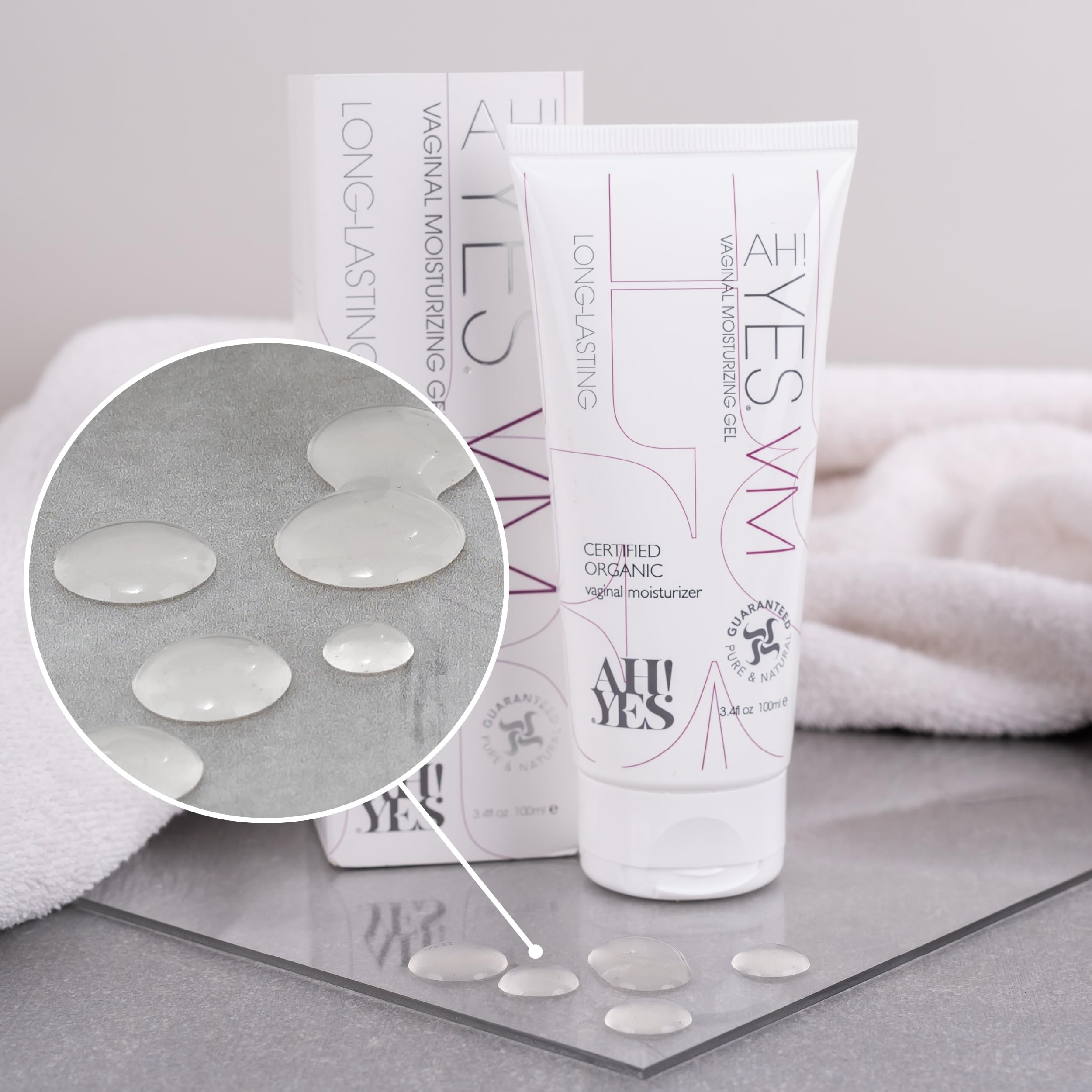AH! YES VM organic ingredients highlight natural, hormone-free care.