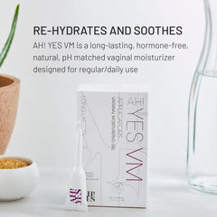 AH! YES VM packaging front highlighting organic and estrogen-free formula.
