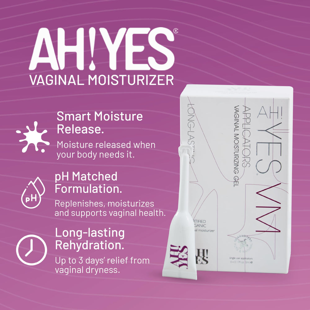 AH! YES VM single-use applicator for discreet, hygienic moisture delivery.