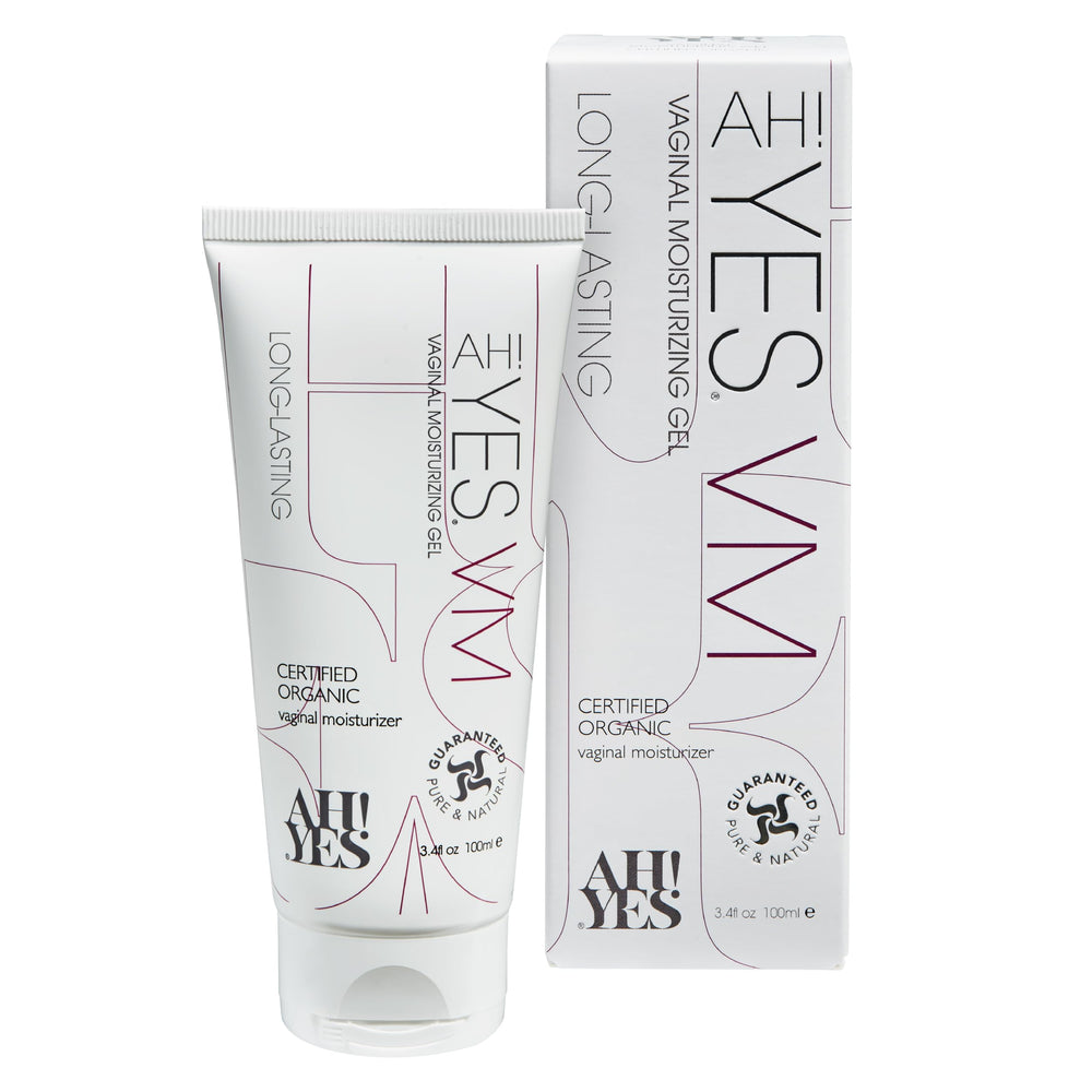 AH! YES VM water-based vaginal moisturizer bottle for quick, long-lasting hydration.
