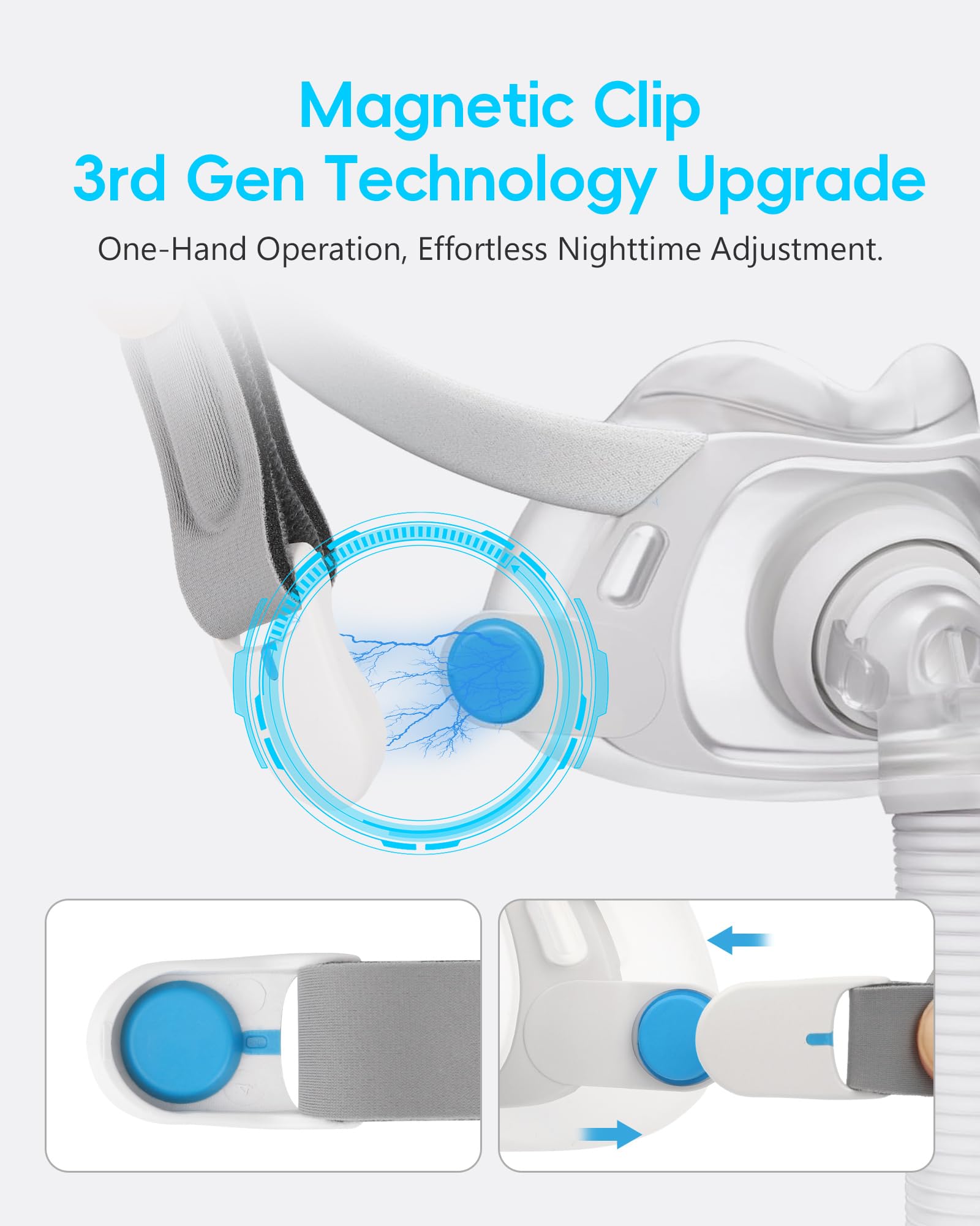 AHIYIYI CPAP magnetic clips close-up highlight easy fitting