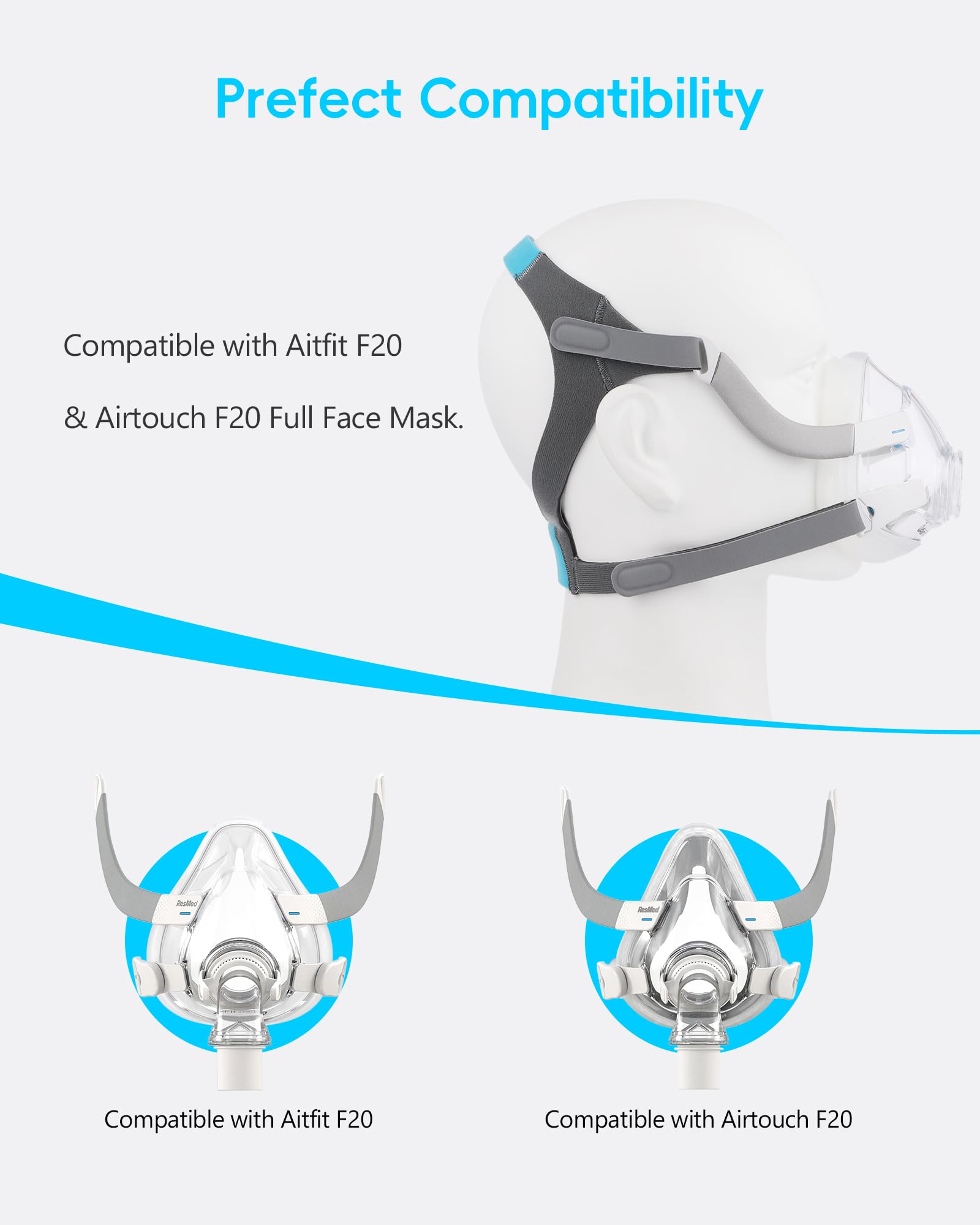 AHIYIYI F20 headgear large size with adjustable Velcro for comfort