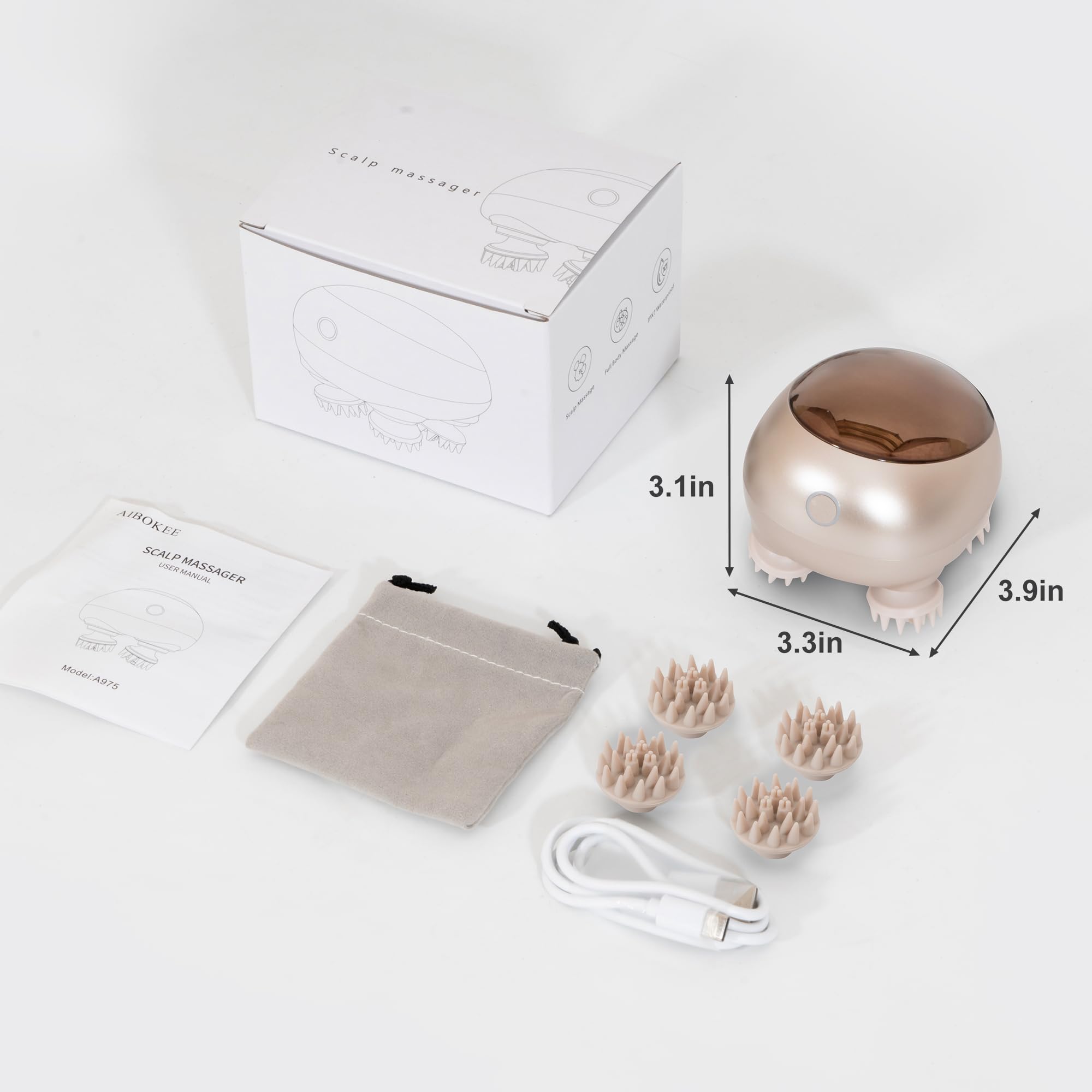 AIBOKEE premium-gold finish product shot suitable for luxury home spa routines