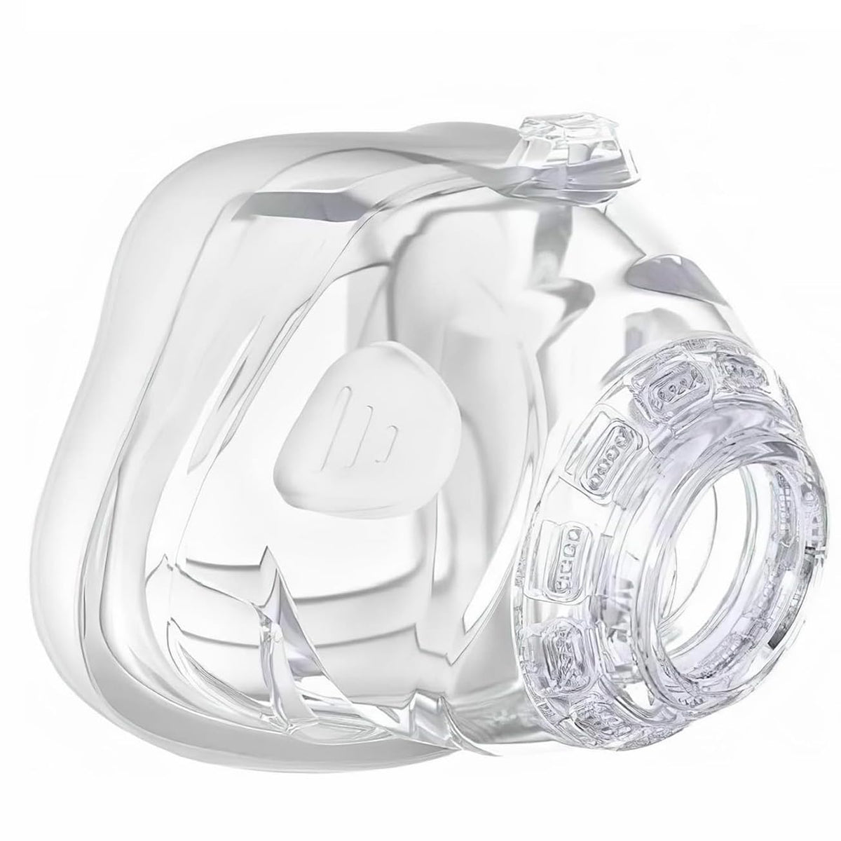 AICANMOU Mirage FX nasal cushion close-up showing skin-friendly silicone for comfort.