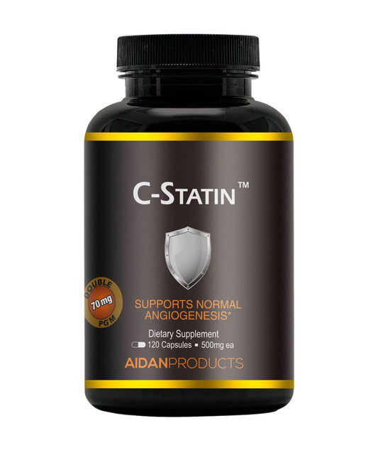 Aidan C-Statin bottle front with capsules suggesting angiogenesis support