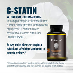 Close look at C-Statin label detail showing ingredients and usage