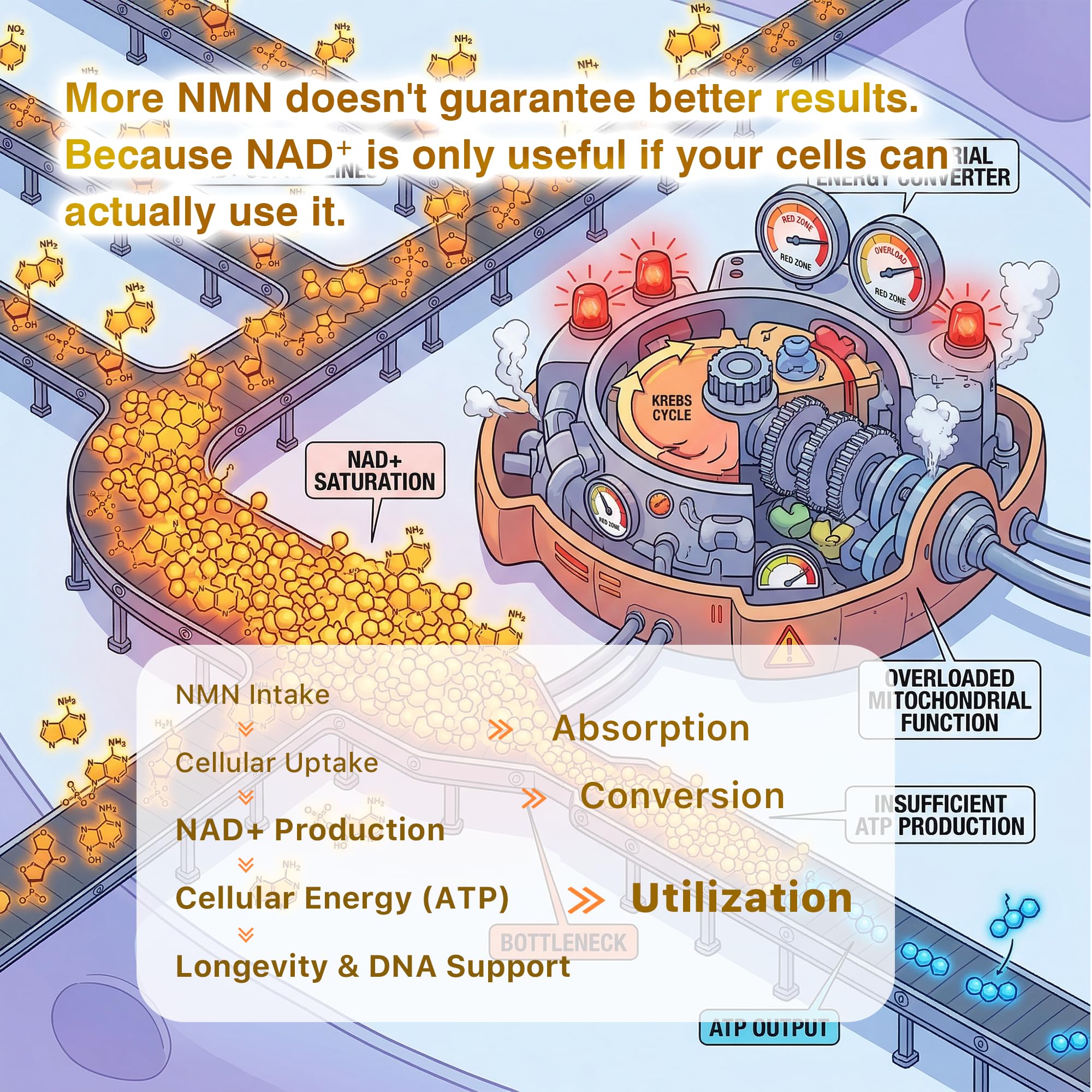 Capsules closeup for AIDEVI NMN 18000, easy daily intake.
