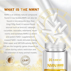 AIDEVI NMN 18000 product display shows value triple-pack.