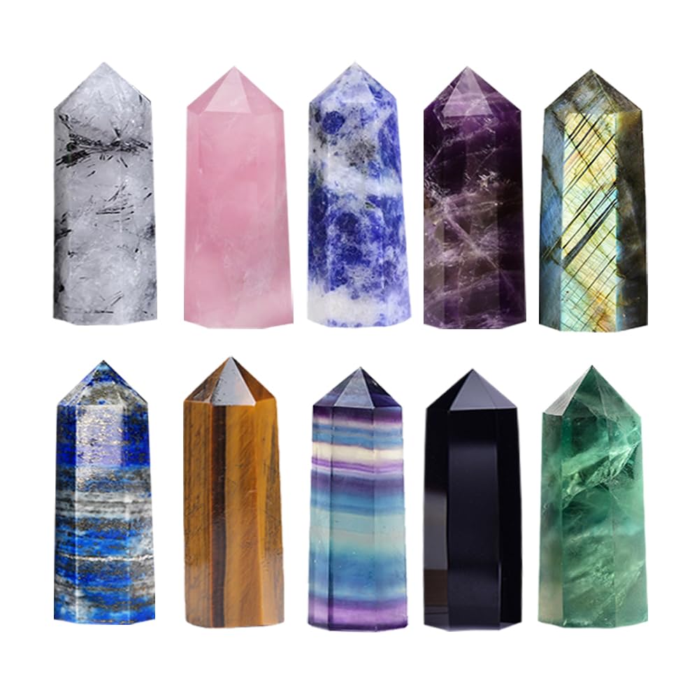 AierCrystal rose quartz point wand for calming energy and elegant home decor