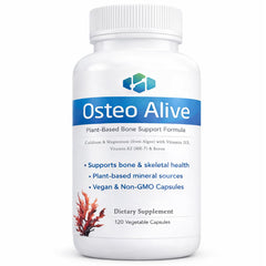 AIFBENK Osteo Alive bottle closeup highlighting bone-support minerals