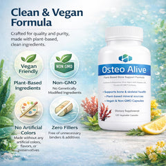 Plant-based mineral blend from algae in Osteo Alive for bone nutrition