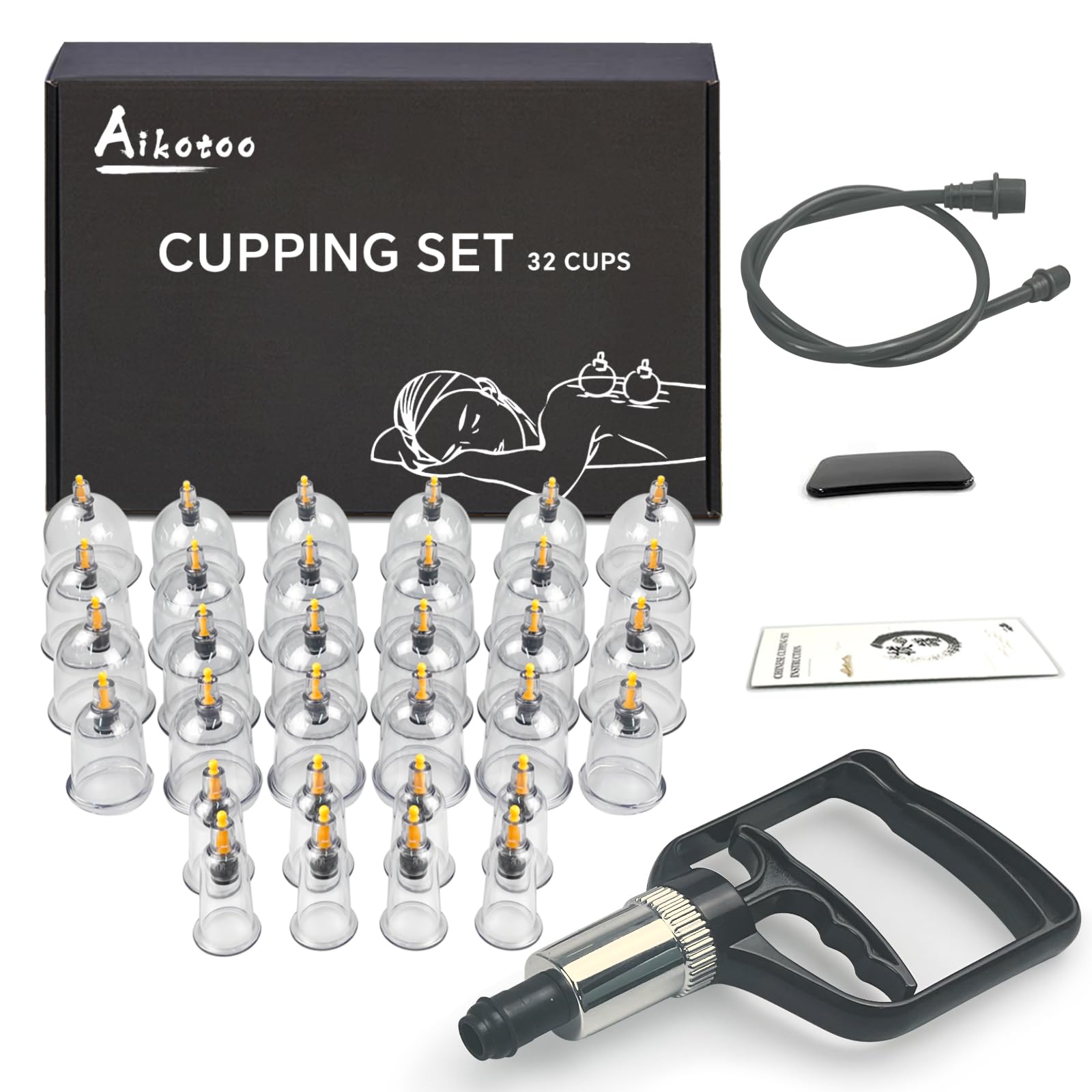 AIKOTOO cupping set with 32 cups for home massage and muscle relief