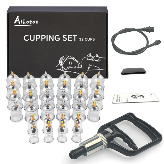 AIKOTOO cupping set with 32 cups for home massage and muscle relief