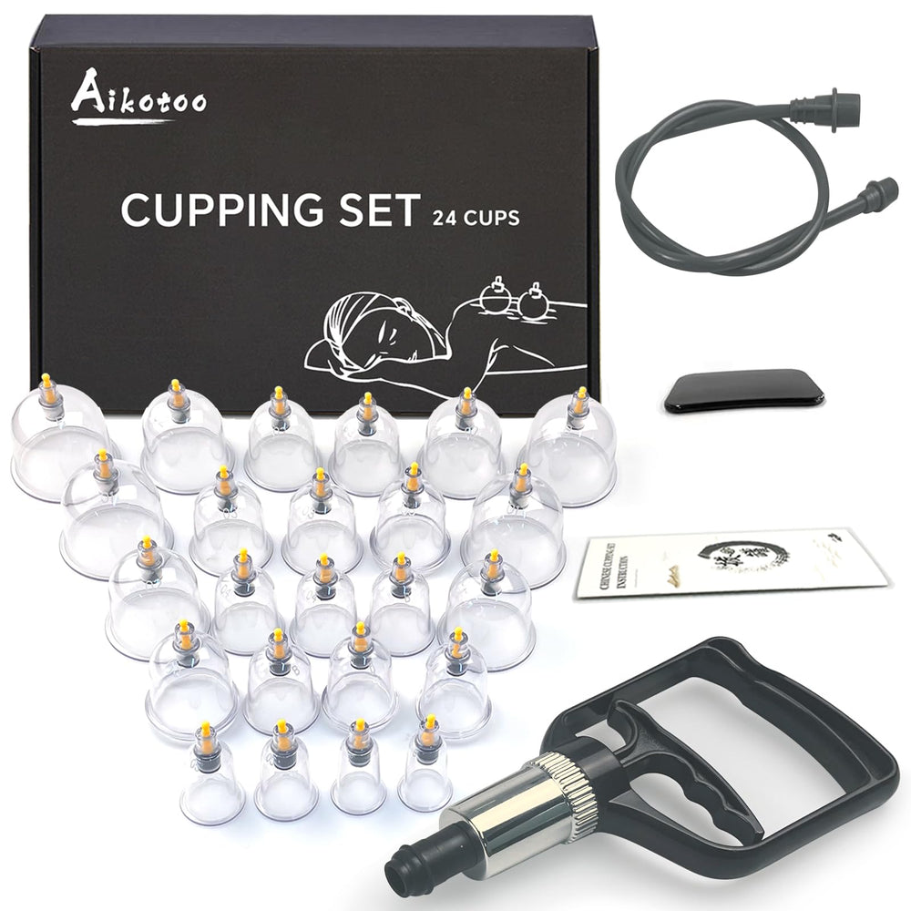 AIKOTOO cupping kit with pump for easy at‑home therapy sessions.