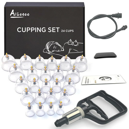 AIKOTOO cupping kit with pump for easy at‑home therapy sessions.