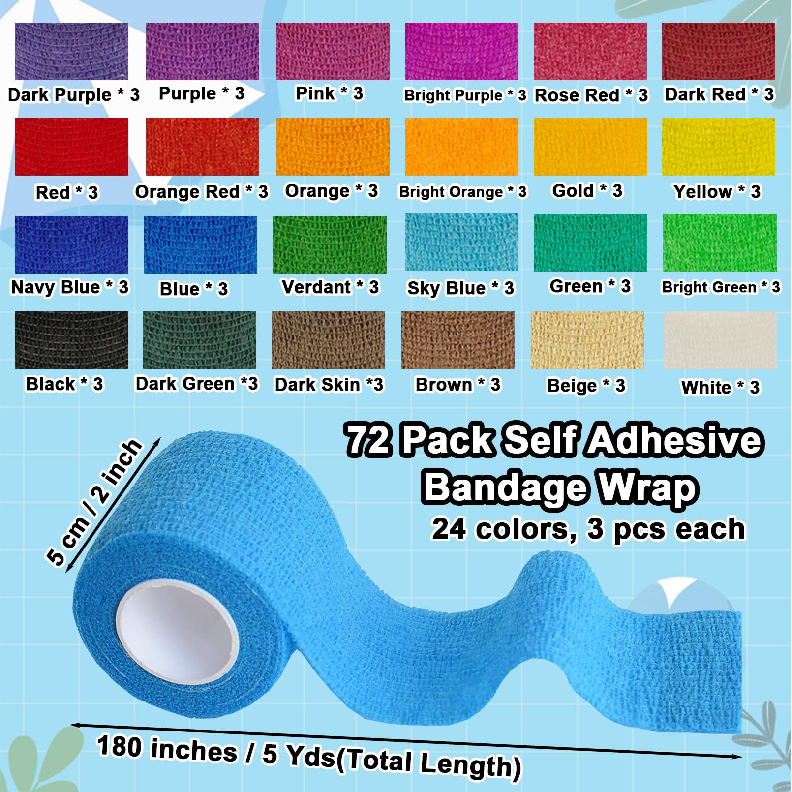 ailixinda self-adhesive wrap in 2in x 5yds, easy to secure without nails