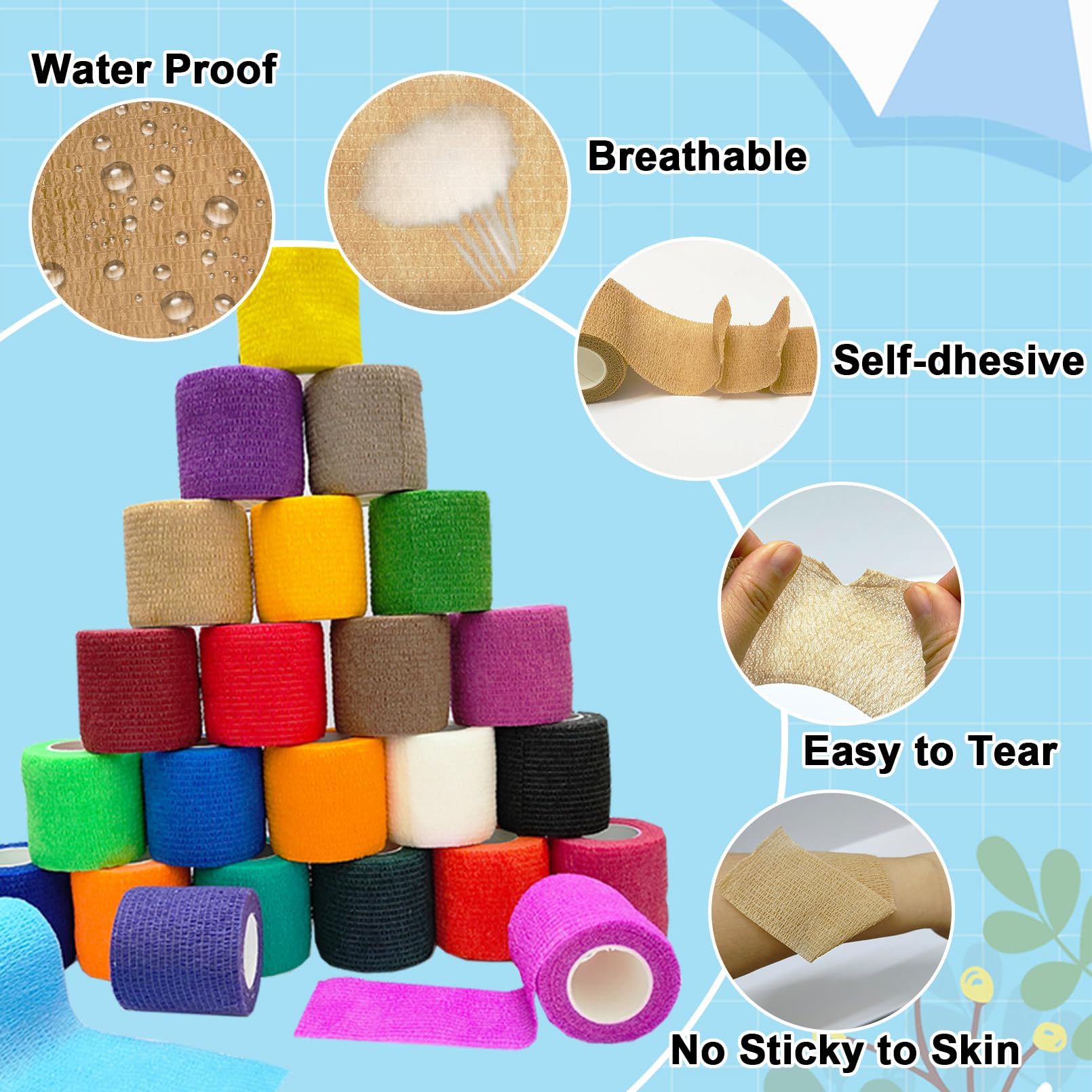ailixinda breathable bandage wrap, soft and lightweight, supports flexible movement during activity