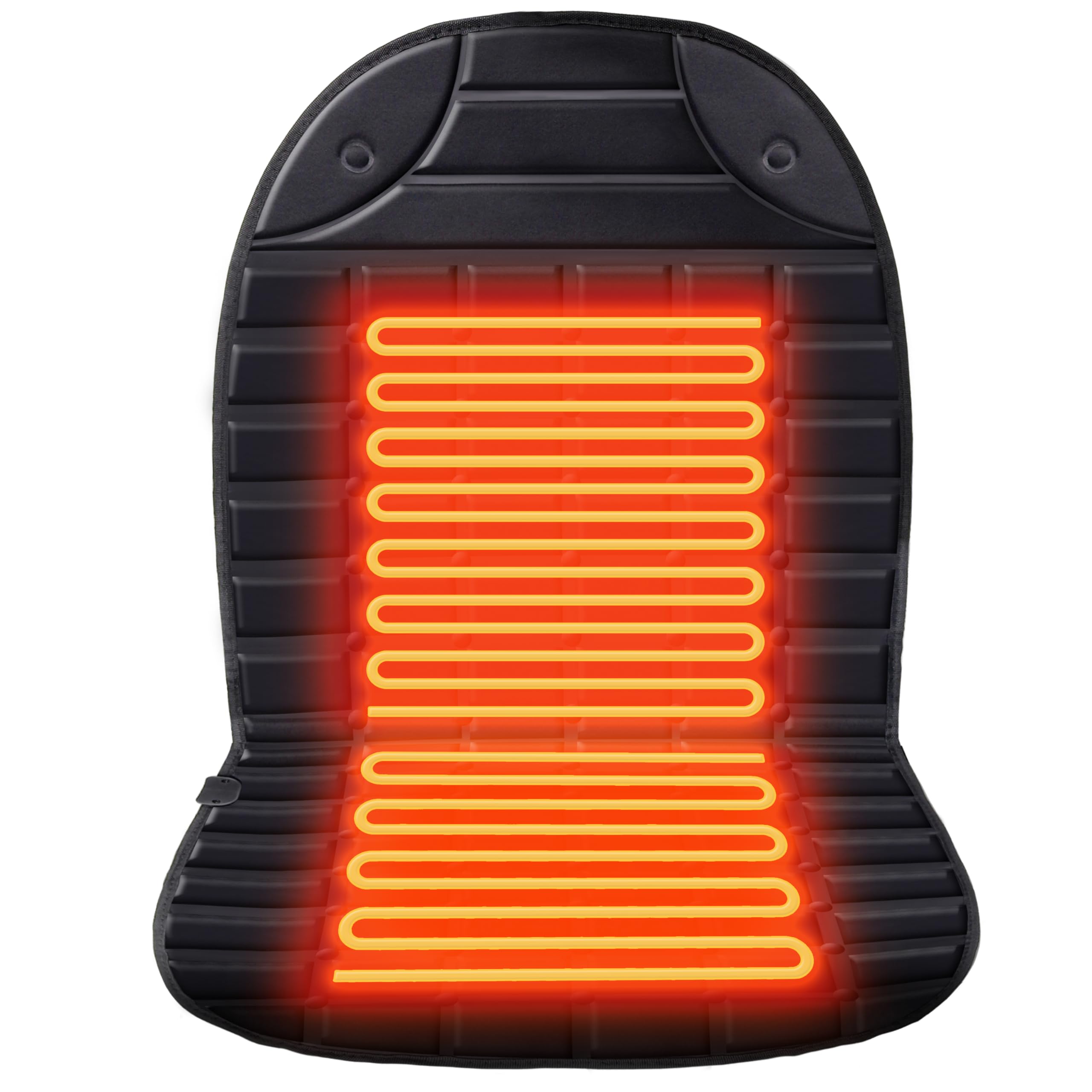 Aimery heated seat cover showing rapid warmth in 60 seconds for on‑the‑go comfort