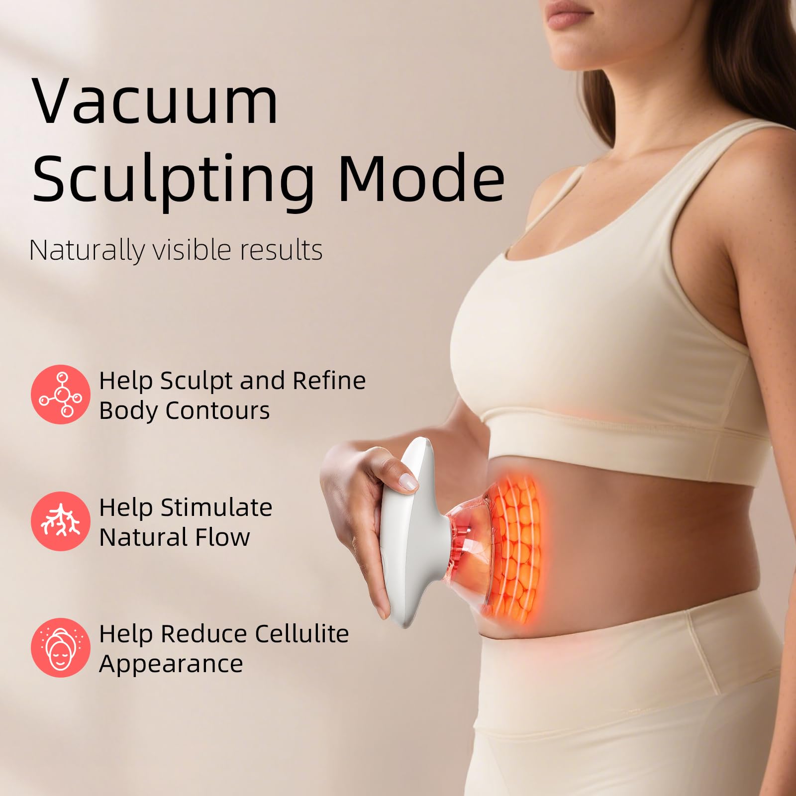 Aimmbiuty body sculpting machine side view shows compact, easy-to-handle profile.