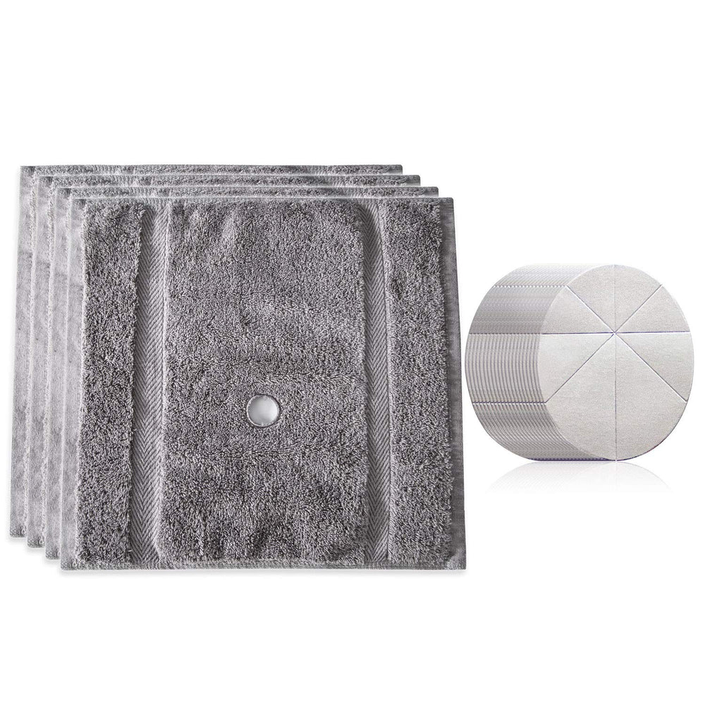 Air Column neck-drape towel in gray for comfortable, clean ear candling.