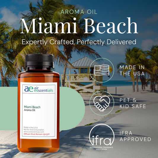 Air Esscentials Miami Beach aroma oil in diffuser scene for ambience.