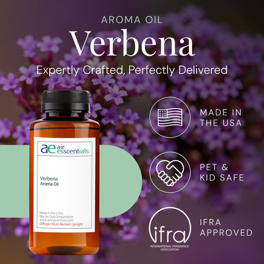 Air Esscentials Verbena aroma oil in diffuser for even scent distribution in rooms