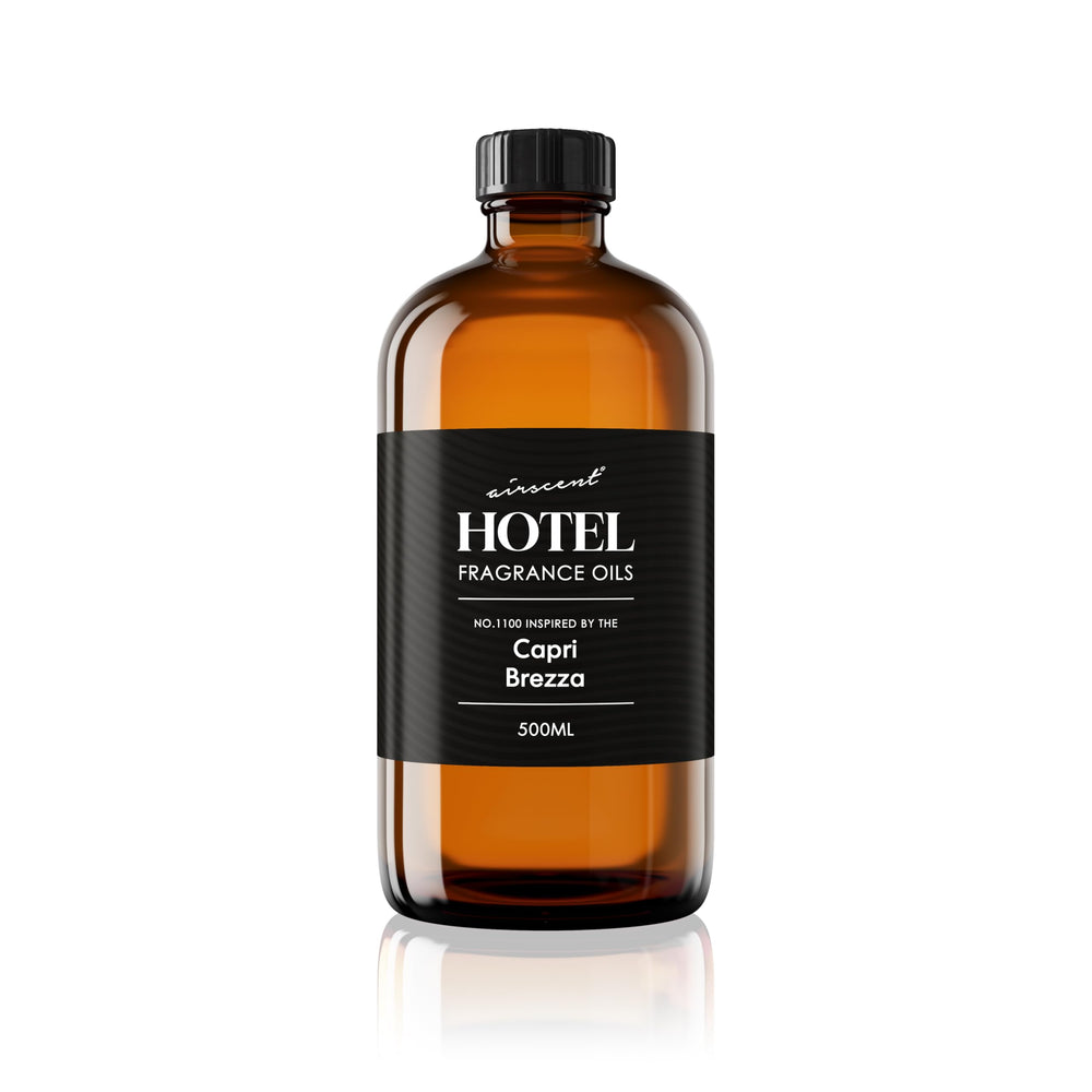 Air-Scent Capri Brezza diffuser oil bottle shown from the side for easy fragrance setup.