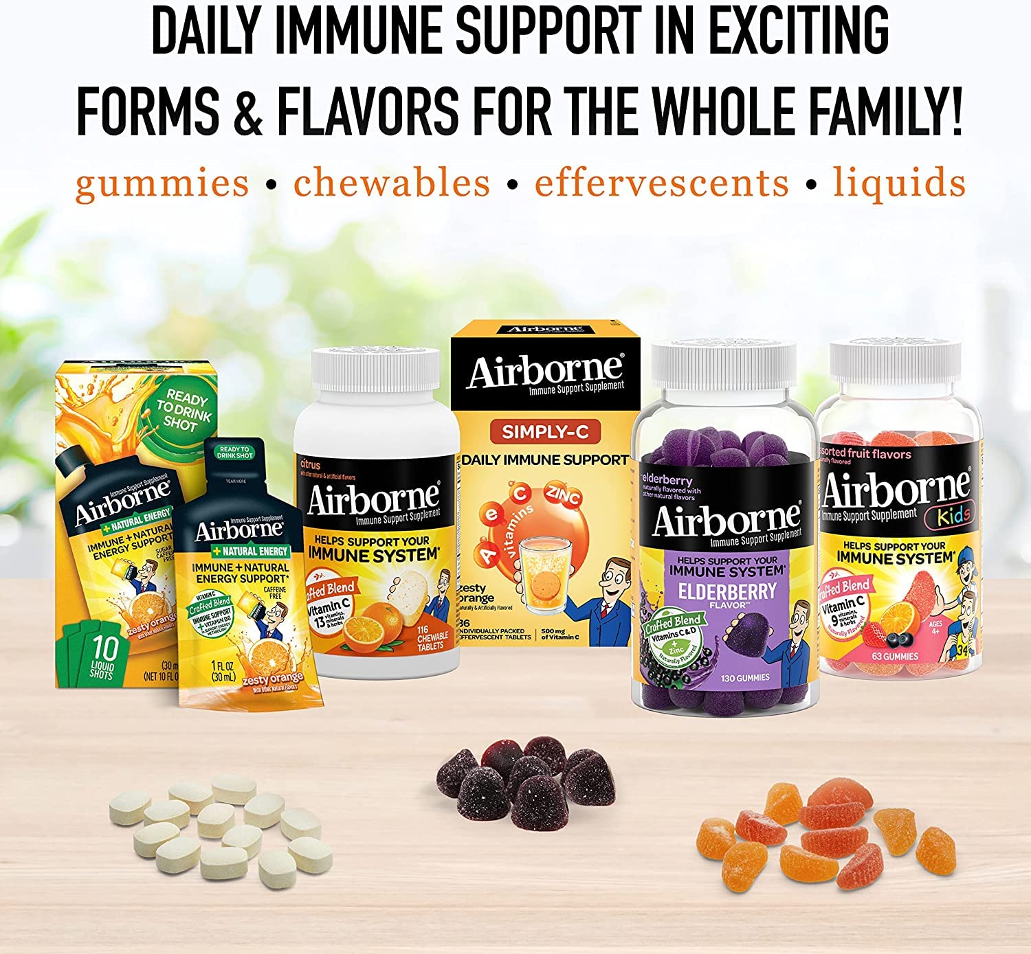 Airborne 13-immune nutrients blend visual highlighting comprehensive support